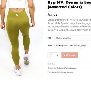 HyprMV sz Small khaki green leggings NWT